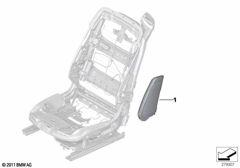 Individual airbag for seat, front