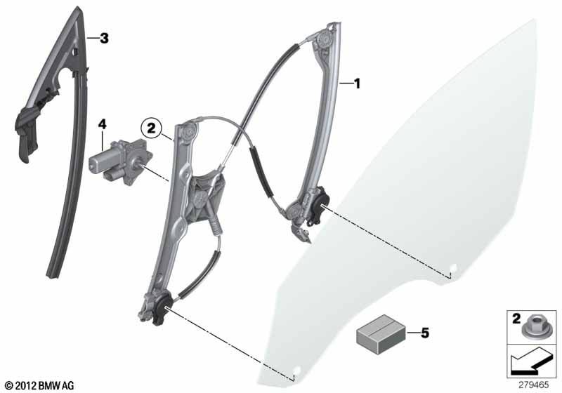 Door window lifting mechanism front