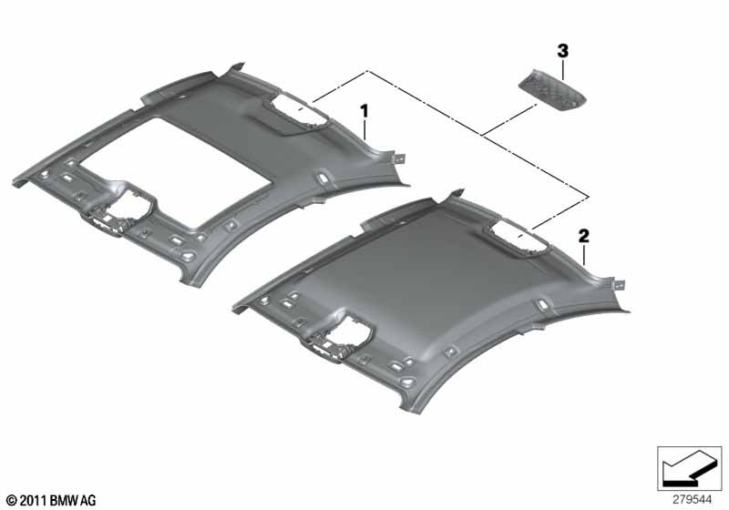 Individual moulded headliner, Alcantara