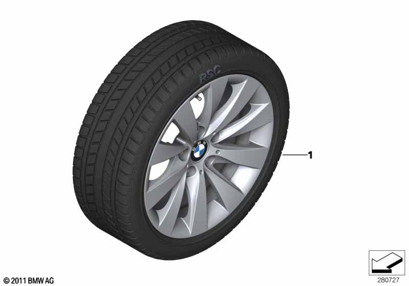 Winter wheel with tire V-spoke 413 - 17