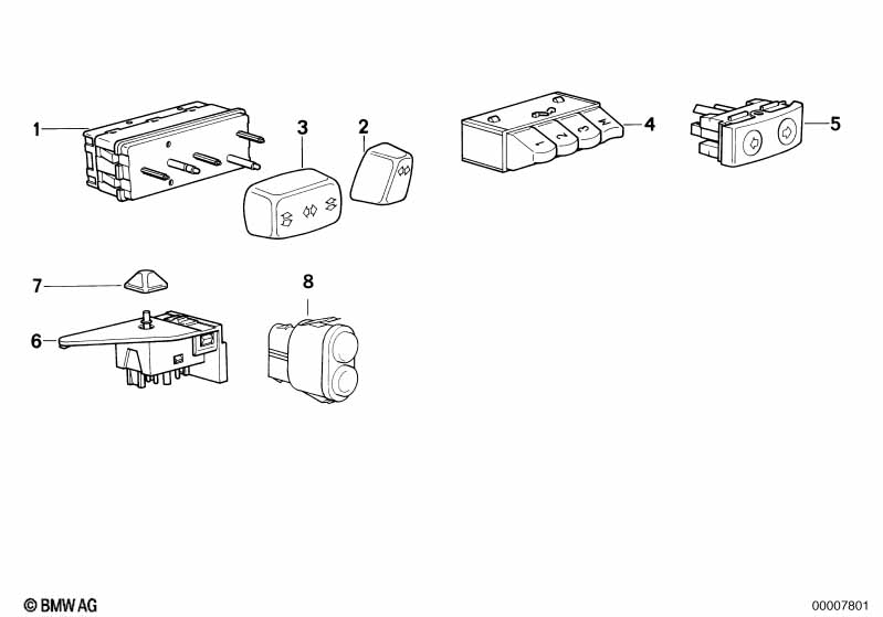 Genuine BMW 61311392490 E31 Button F Front Seat Adjustment (Inc. 840i, 850Ci & 850CSi) | ML Performance EU Car Parts