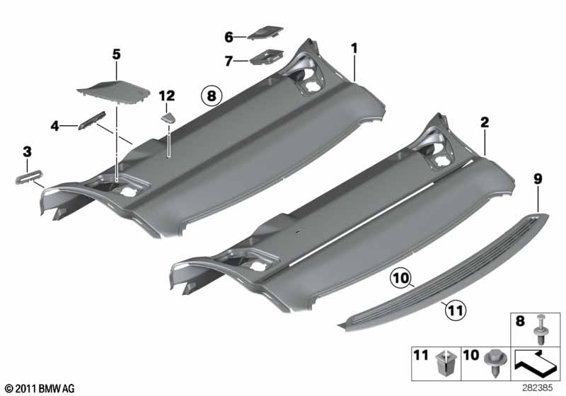 Genuine BMW 51468054089 Rear Window Shelf ANTHRAZIT (Inc. 650i, 640dX & ALPINA B6) | ML Performance EU Car Parts