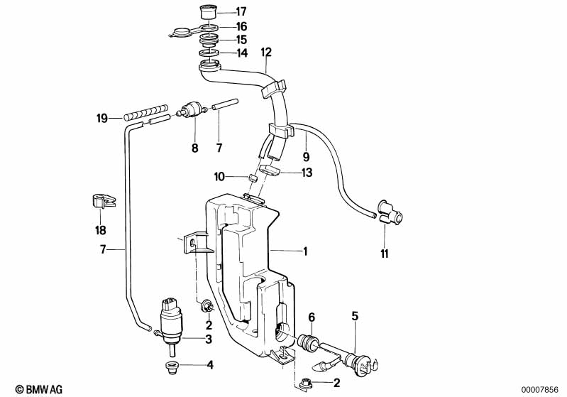 Single parts for rear window cleaning