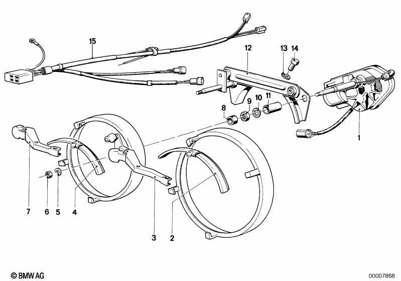 Single parts for head lamp cleaning
