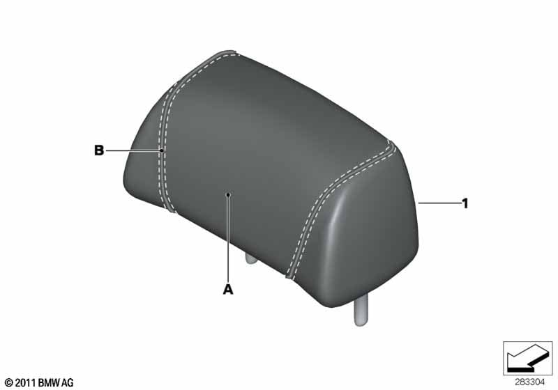 Individual headrest, leather, rear