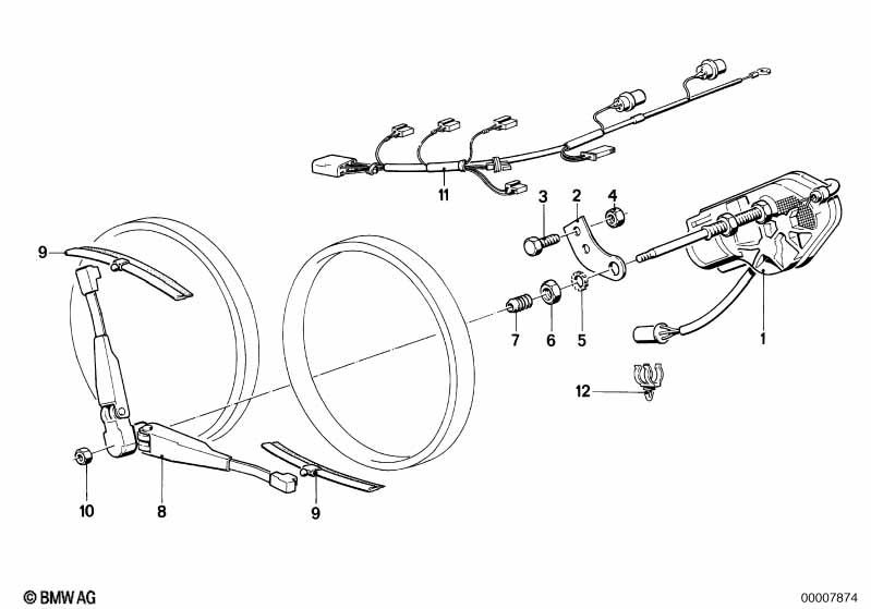 Single parts for head lamp cleaning