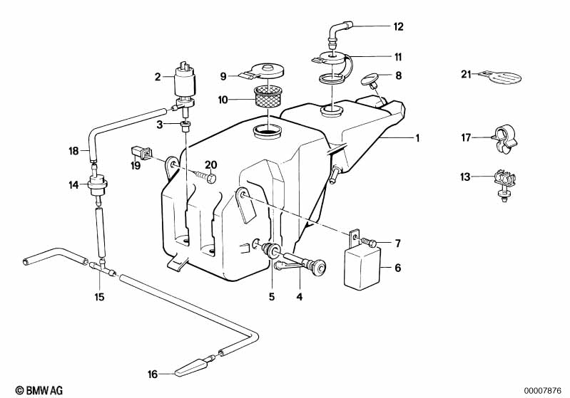 Single parts for head lamp cleaning