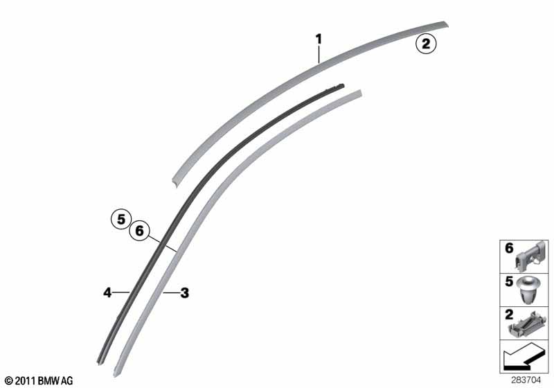 Genuine BMW 51337221330 Finisher, Side Frame Right GLANZSCHWARZ (Inc. 650iX 4.0, 640dX & M6) | ML Performance EU Car Parts