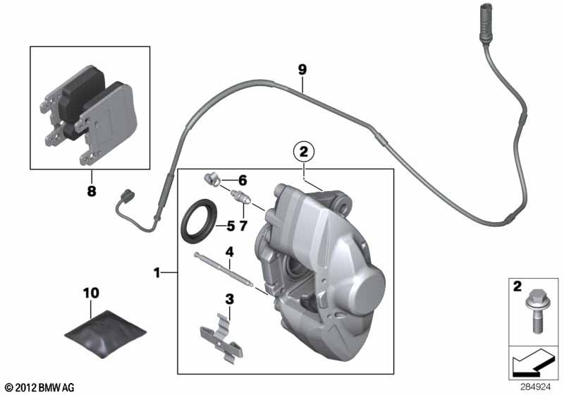 Rear brake / brake pad / wear sensor