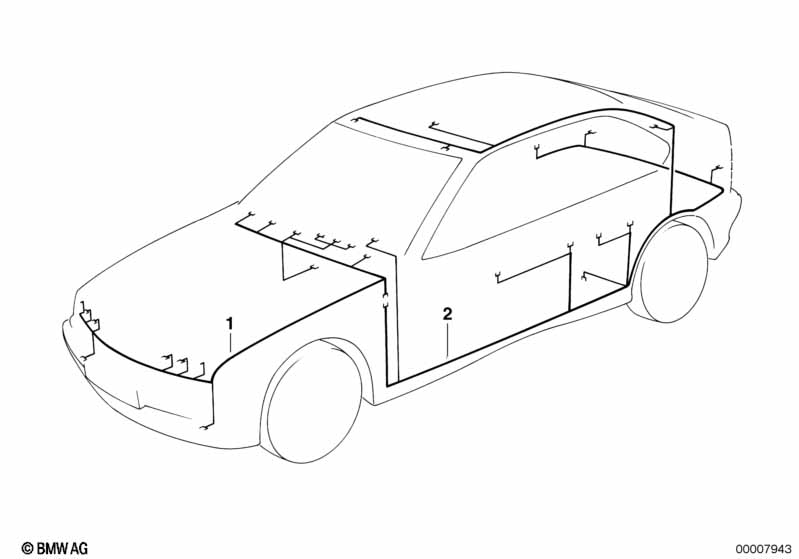 Cable harness sector rear