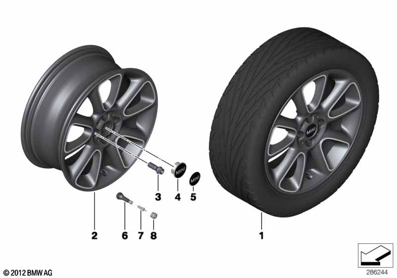 MINI LA wheel Sandblast Turned 132