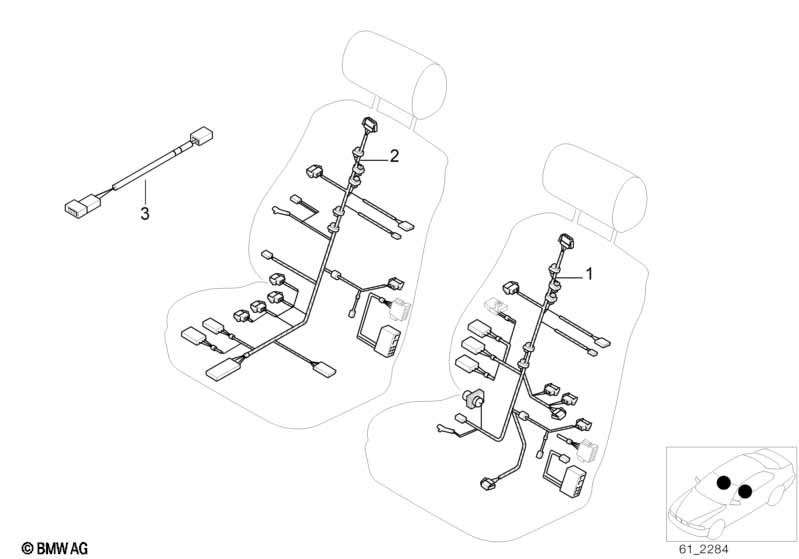 Electr.adjust.contour seat wiring set
