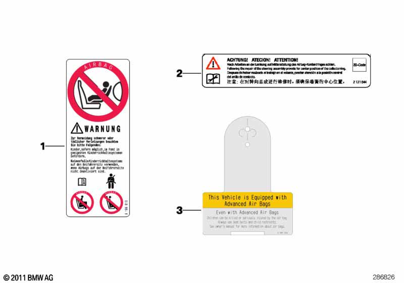Instruction notice, Airbag