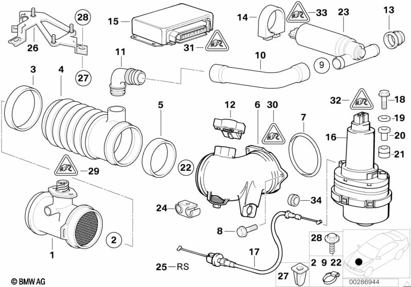 Mass air flow sensor/ASC