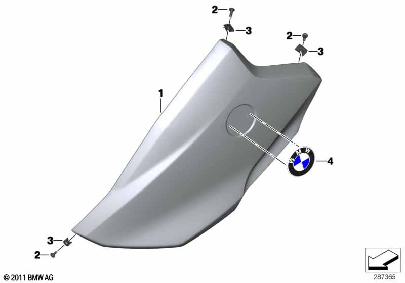 Trim cover side section, upper