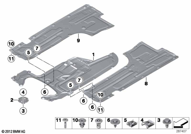 Underbody cover, front