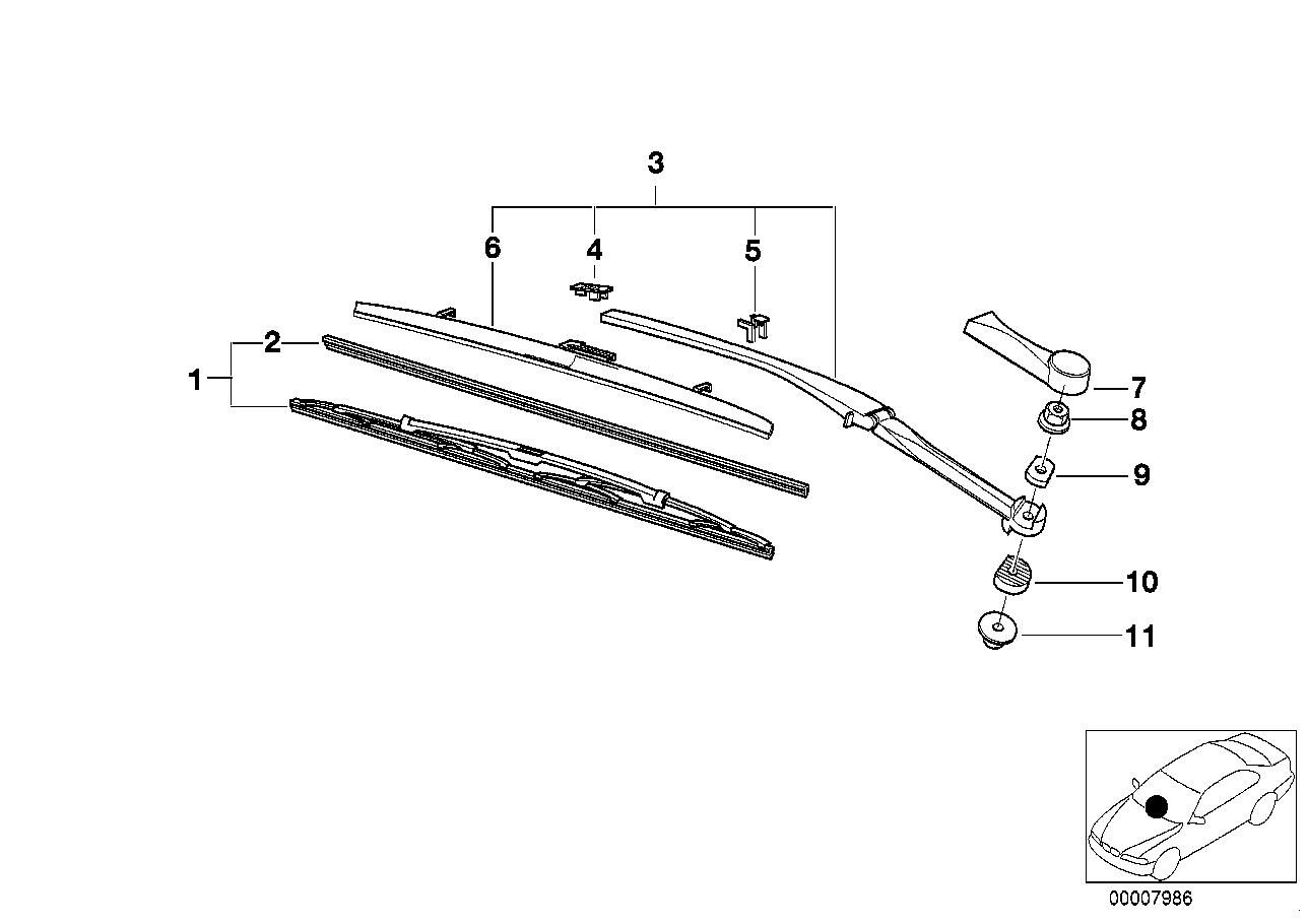 Genuine BMW 61619070579 E39 Set Of Wiper Blades (Inc. 530d, M5 & 528i) | ML Performance UK Car Parts