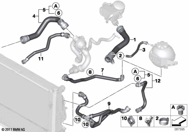 Cooling system coolant hoses
