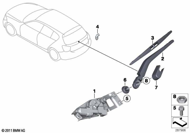 Genuine BMW 61687238723 F20 F25 Spray Nozzle F Rear Window Cleaning (Inc. M135iX, X3 35dX & 116i) | ML Performance UK Car Parts