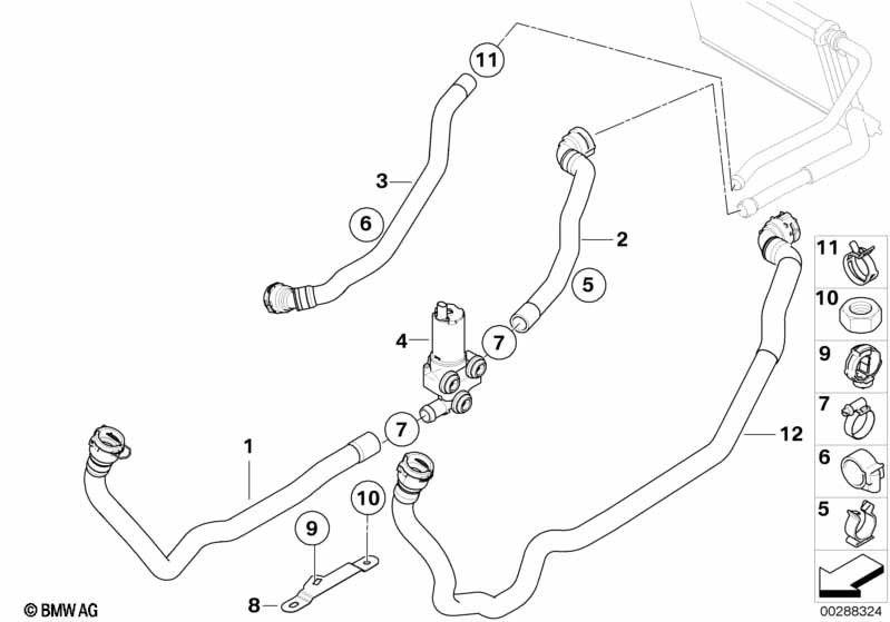 Genuine BMW 11721432400 E70 RR1 E91 Pipe Support (Inc. Z4 35is, 545i & 530i) | ML Performance UK Car Parts