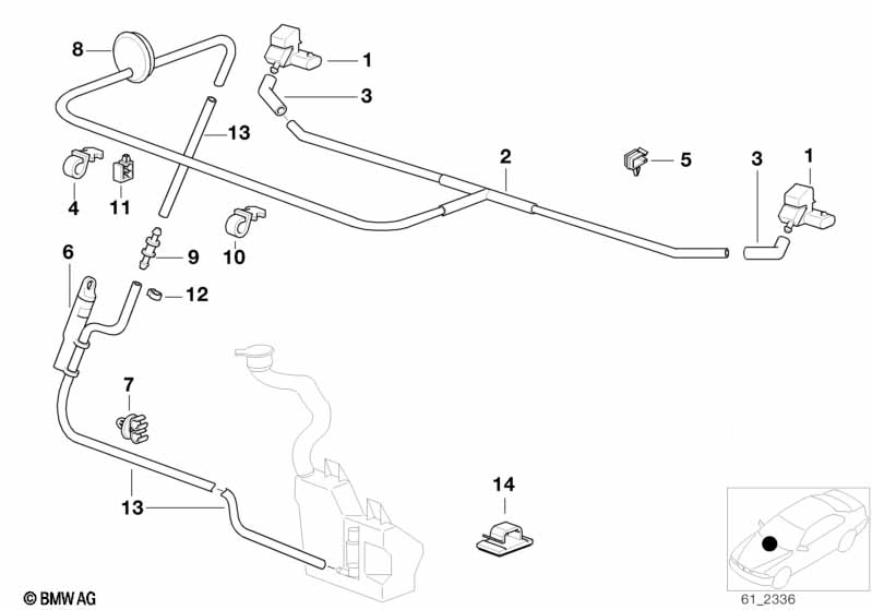 Single parts for windshield cleaning