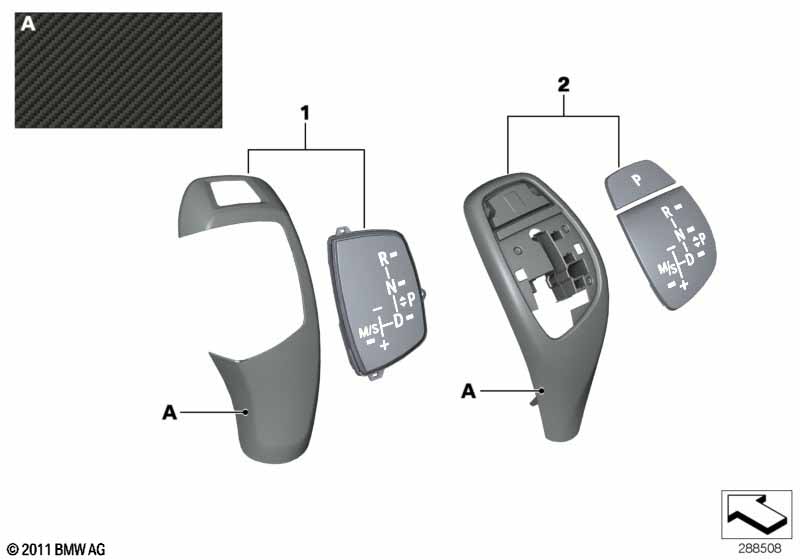 M Performance trim, gear selector switch