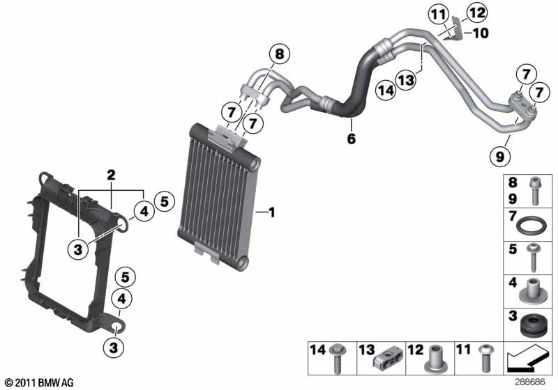 Engine oil cooler/oil cooler line