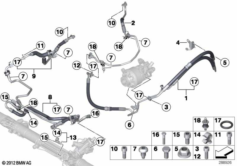 Power steering/oil pipe/dynamic drive