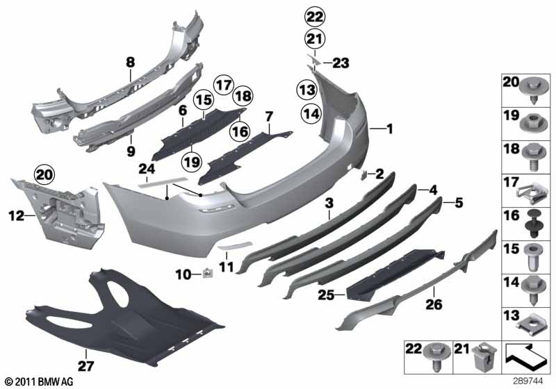 Genuine BMW 51128055229 F10 F13 F06 Rear Diffusor (Inc. M5 & M6) | ML Performance UK Car Parts