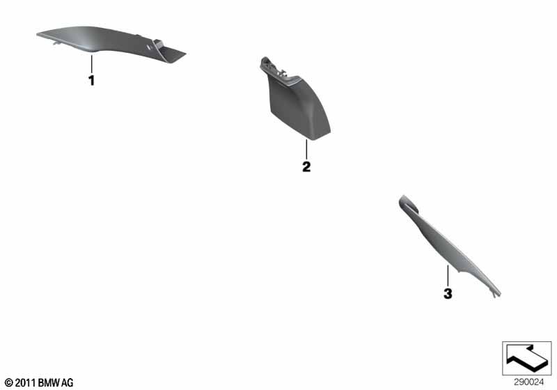 Individual A, B, C pillar covers, top