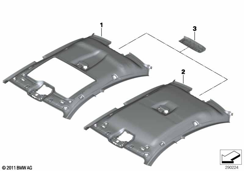 Individual moulded headliner, Alcantara