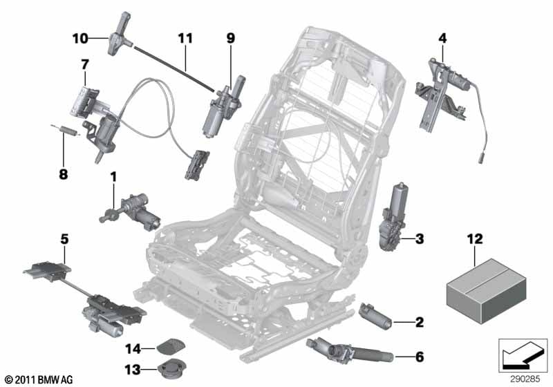 Seat, front, electrical and motors