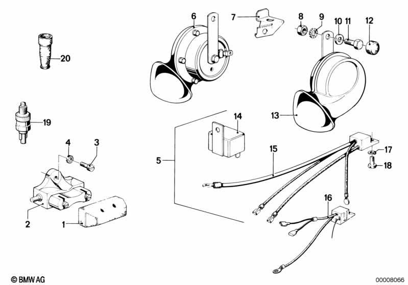 Genuine BMW 61121243249 Wiring Dual Horn (Inc. R 75) | ML Performance UK Car Parts