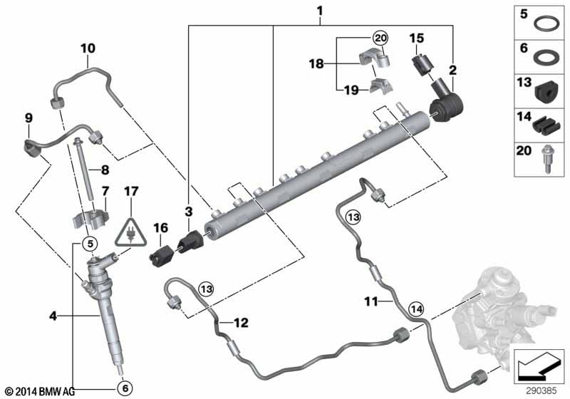 High pressure accumulator/injector/line