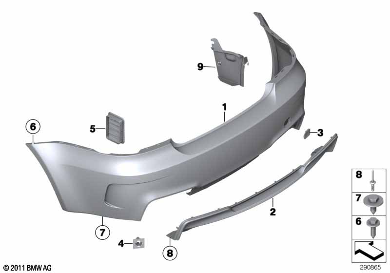 Genuine BMW 51128053878 E82 Bumper Trim Panel, Primed, Rear PDC (Inc. M Coupé) | ML Performance UK Car Parts