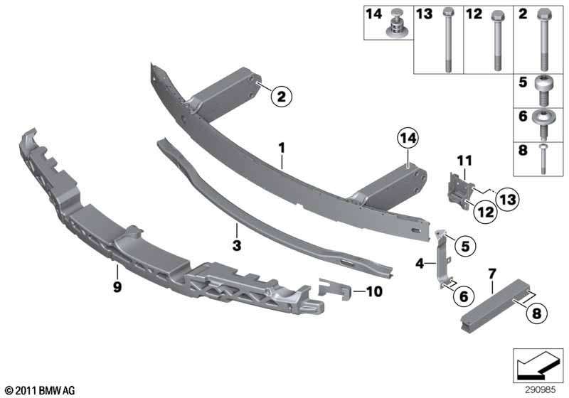 Genuine BMW 51118051470 F13 Deformation Element, Front Lower Right M (Inc. M6) | ML Performance UK Car Parts