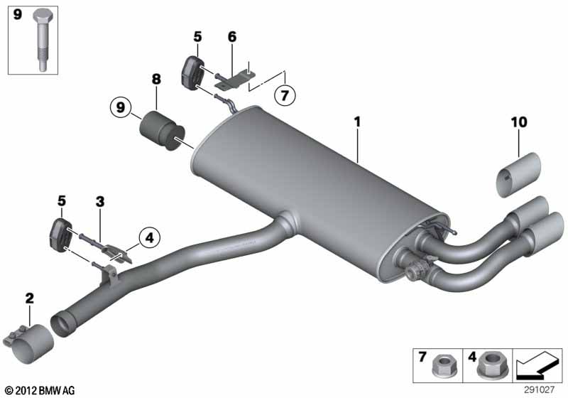 Genuine BMW 18308686883 F25 F26 Rear Muffler With Exhaust Flap (Inc. X3 28iX & X4 28iX) | ML Performance UK Car Parts