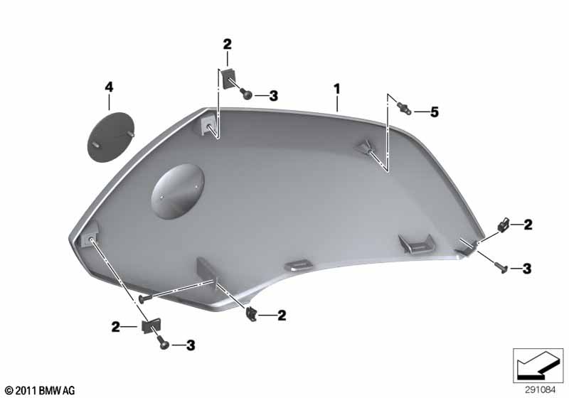 Trim cover side section, upper