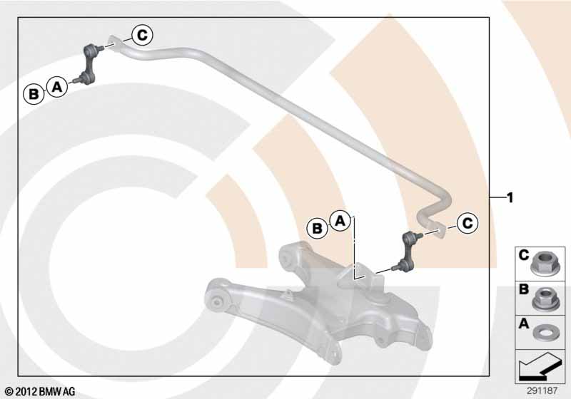 Repair kit for anti-roll bar links
