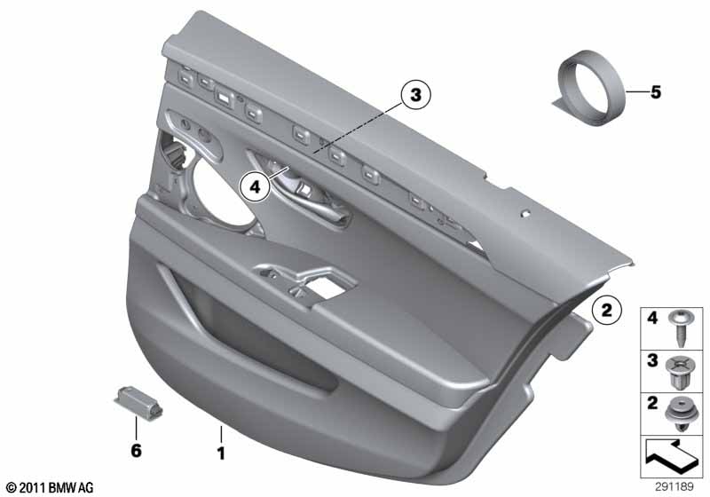 Genuine BMW 51427273167 F10 F11 Door Lining Cloth Rear Left SCHWARZ (Inc. 530i, 530d & 518d) | ML Performance EU Car Parts