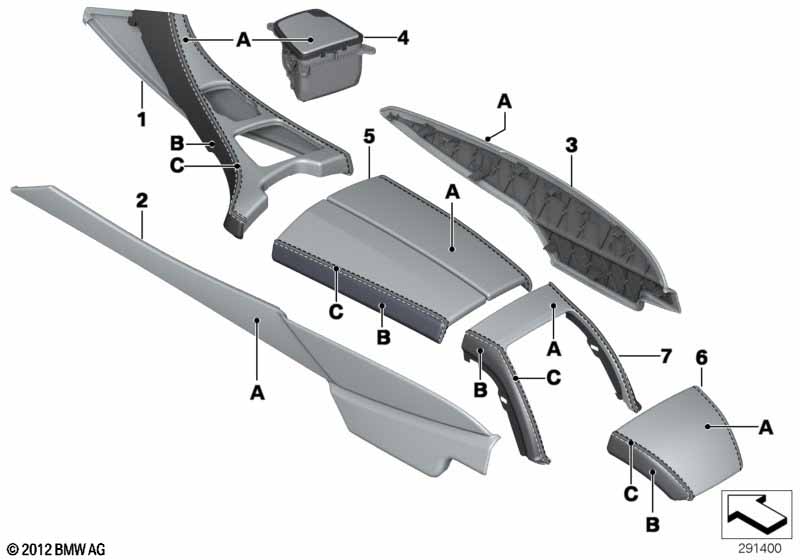 Indiv. center console/Center armrest