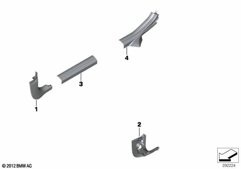 Individual trim covers, inside lower