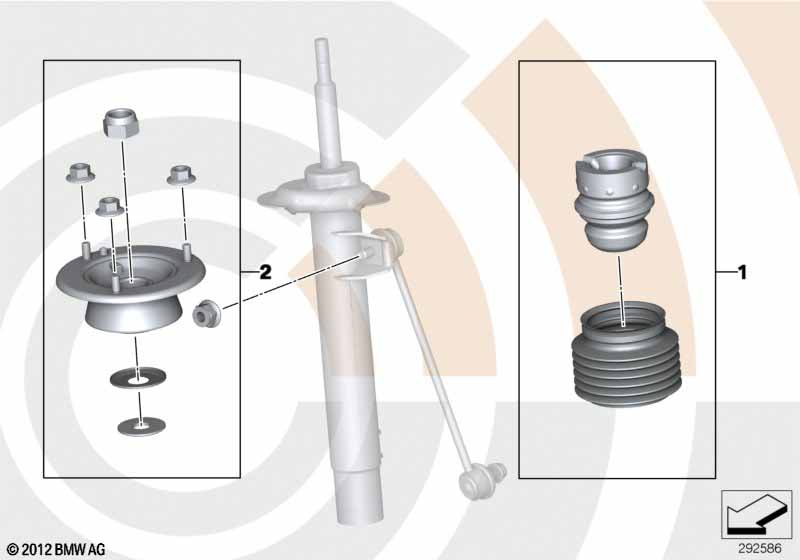 Repair kits for shock absorbers, rear