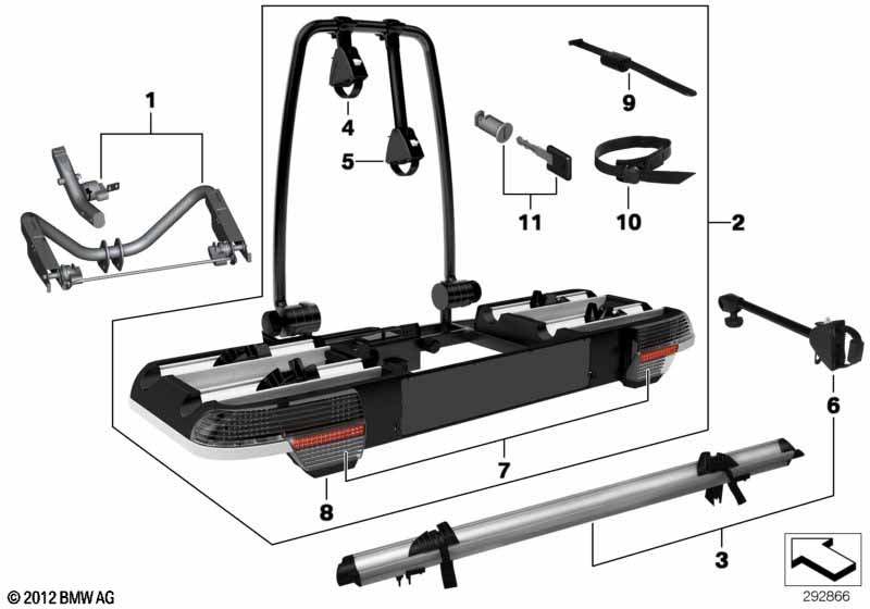 Rear bicycle carrier, click-on