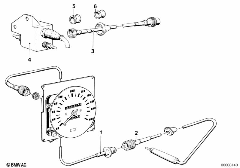 rev. counter cable/serv. interval switch