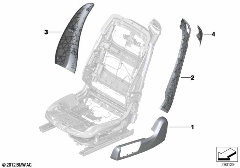 Individual seat cover panels, front