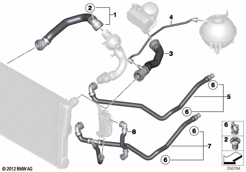 Genuine BMW 17127646157 F25 F26 Coolant Hose (Inc. X3 & X4 20iX) | ML Performance EU Car Parts