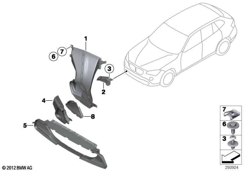 Genuine BMW 51742990184 E84 Air Duct, Engine Oil Cooler, Right Upper section (Inc. X1) | ML Performance EU Car Parts