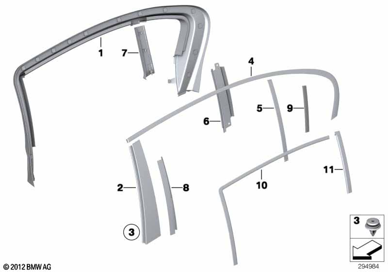 Genuine BMW 51357240004 Cover For Window Guide, Right (Inc. 750LiS & 760LiS) | ML Performance EU Car Parts