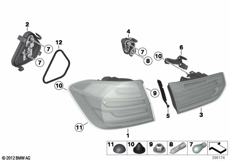 Genuine BMW 63217313040 F30 F80 Rear Light In The Side Panel, Right (Inc. 328d, 320iX & 328i) | ML Performance EU Car Parts
